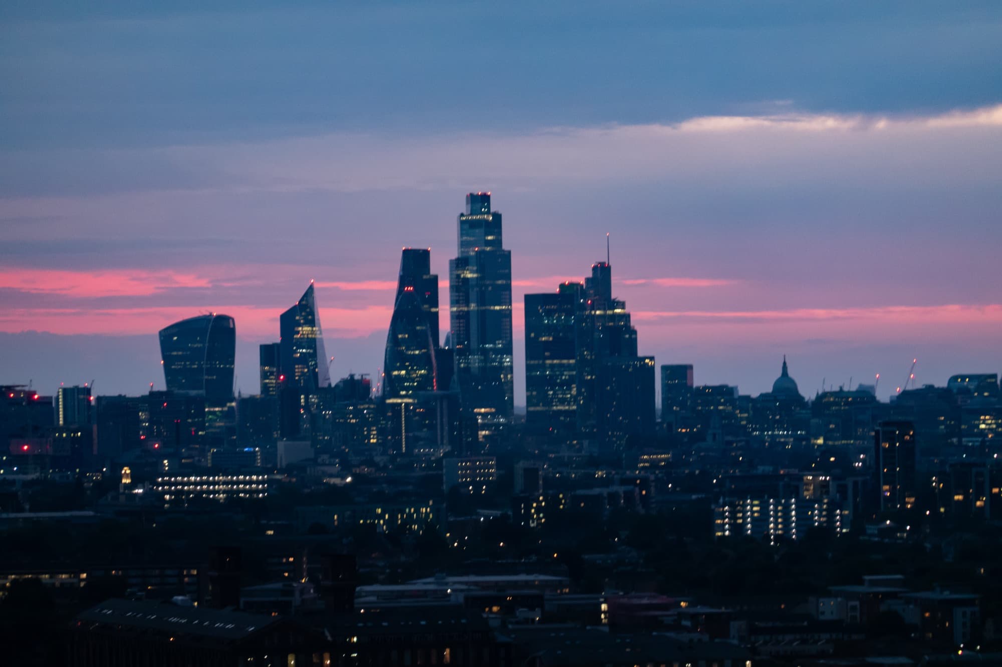 City of London at dusk